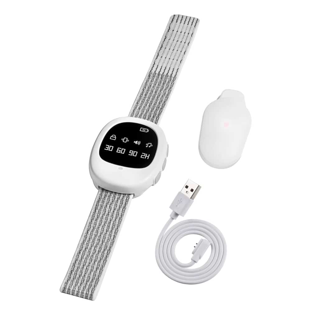 DryNiteX wireless dual-unit bed wetting alarm — 40-meter parent pager