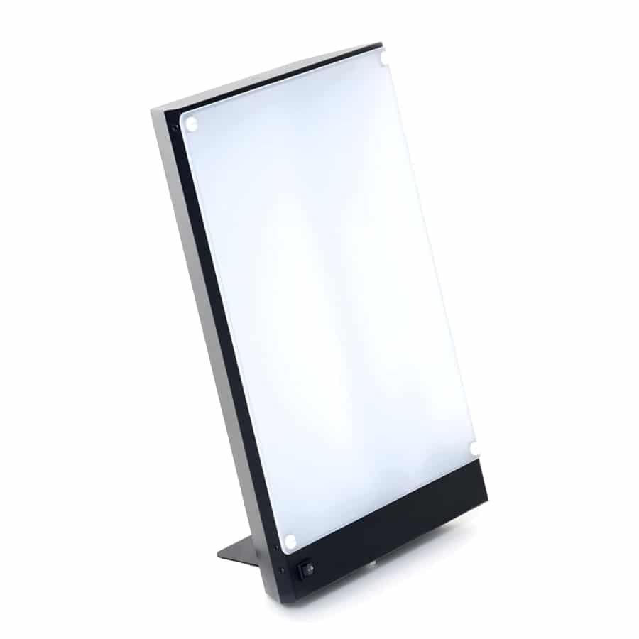 Lumenra SAD light therapy lamp — verified 10,000 lux at 16-inch desk distance